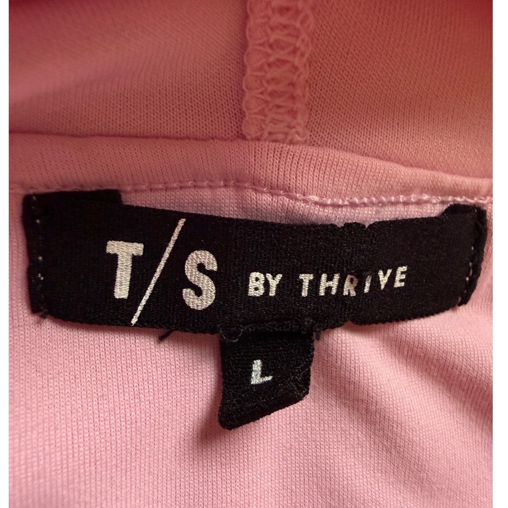 T/S By Thrive Pink Modal Blend Bubble Hem Cropped Hoodie Large FP5068783T - Picture 4 of 8